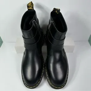 DOC JAIMES LEATHER HARNESS STRAPS CHELSEA BOOTS INNER ANKLE ZIP POLISHED SMOOTH s-l400.jpg main image 3